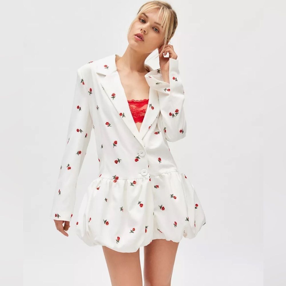New Urban Outfitters Talia For Love & Lemons Mini Blazer Dress with Puff Hem XS